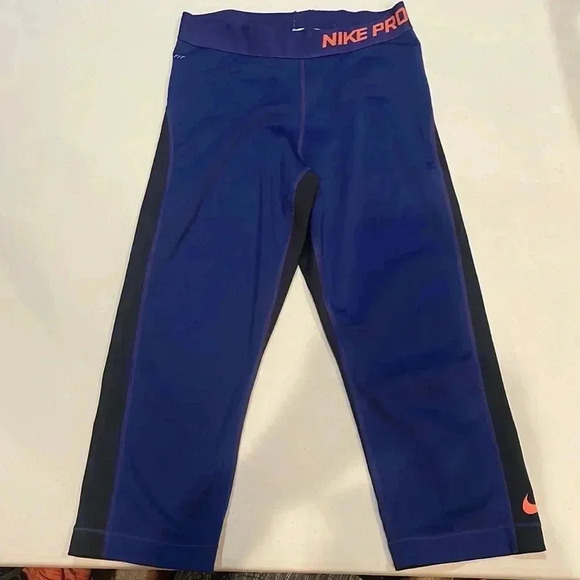 Nike Pro blue and black capris size S - Picture 1 of 7
